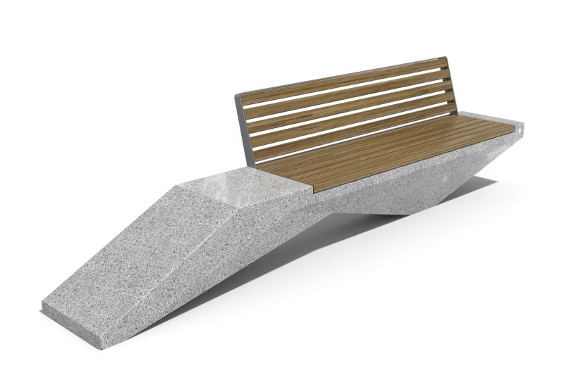 CONCRETE BENCH 246 PR Resysta polished aggregate