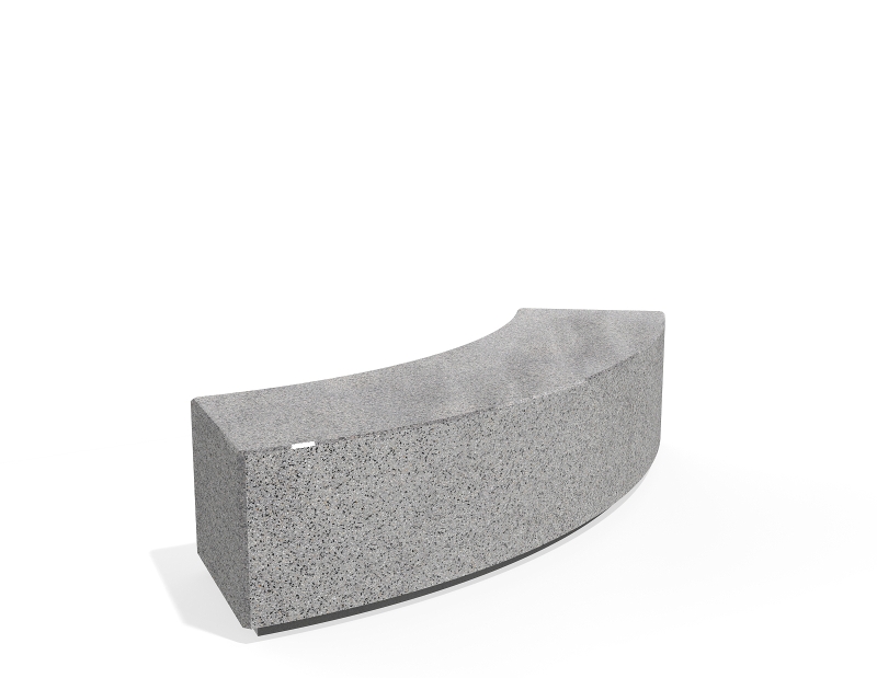 Concrete Benches 268 P seat polished, sides exposed aggregate