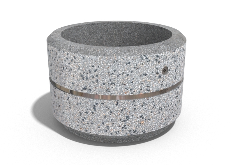ROUND CONCRETE PLANTER 15 exposed aggregate
