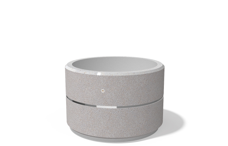 ROUND CONCRETE PLANTER 21 exposed aggregate
