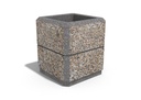 SQUARE CONCRETE PLANTER 77 exposed aggregate