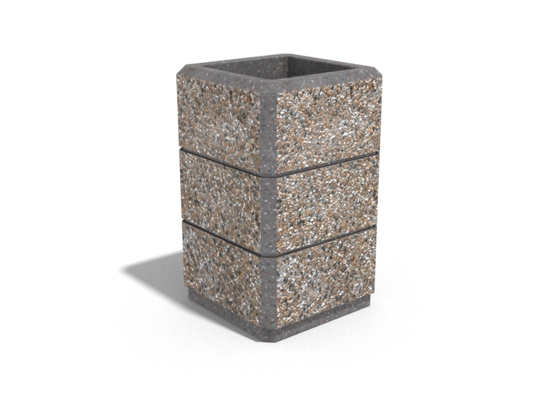 SQUARE CONCRETE PLANTER 76 exposed aggregate
