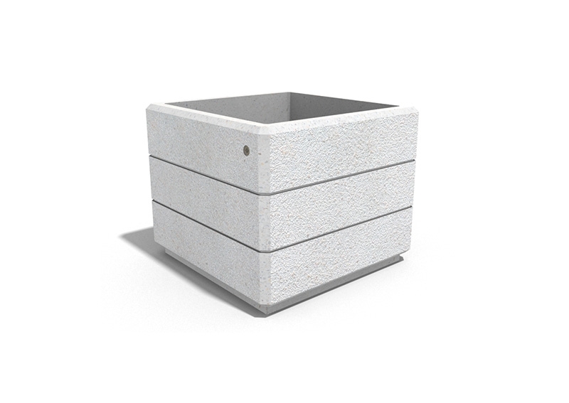 SQUARE CONCRETE PLANTER 226 exposed aggregate