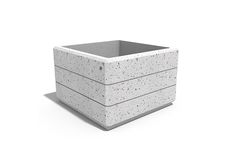 SQUARE CONCRETE PLANTER 224 exposed aggregate
