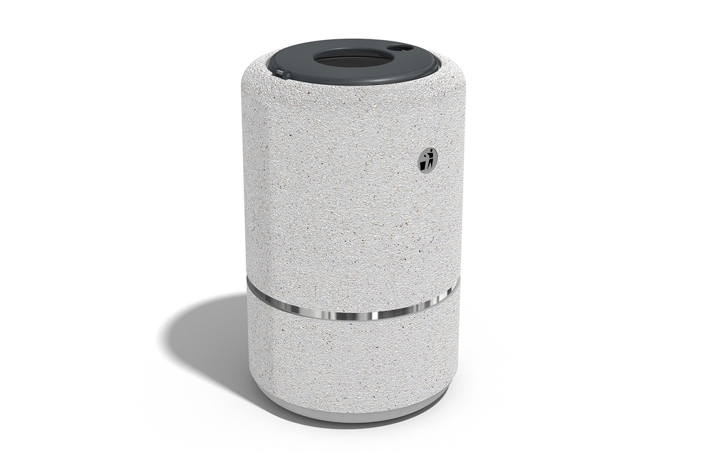CONCRETE LITTER BIN 36 E35 exposed aggregate 35L