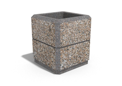 SQUARE CONCRETE PLANTER 77 exposed aggregate