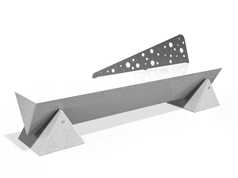 CONCRETE BENCH 277 ES seat polished, side expost aggregate