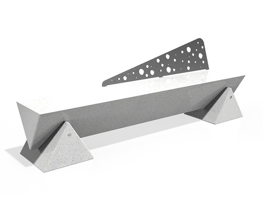 CONCRETE BENCH 277 ES seat polished, side expost aggregate