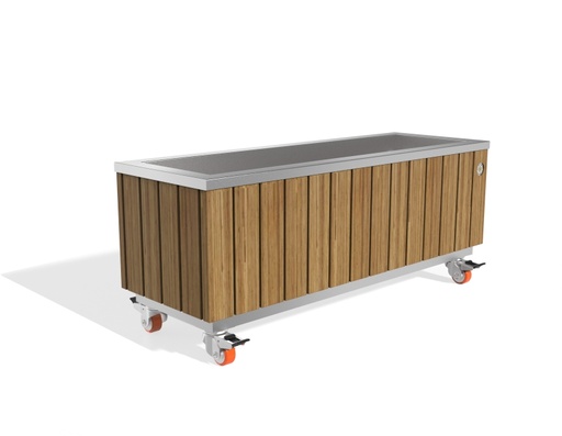 [ME-Me-00000338962] METAL PLANTER 292 TR, wheels and pull out tray